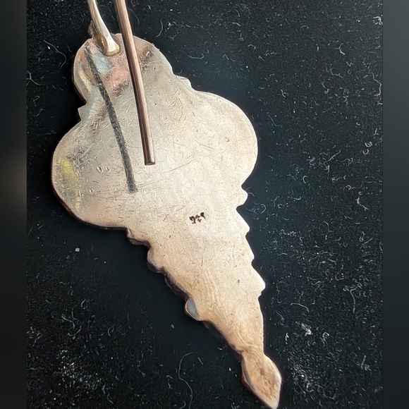 Silver and Blue Dangle Earrings - Picture 6 of 7